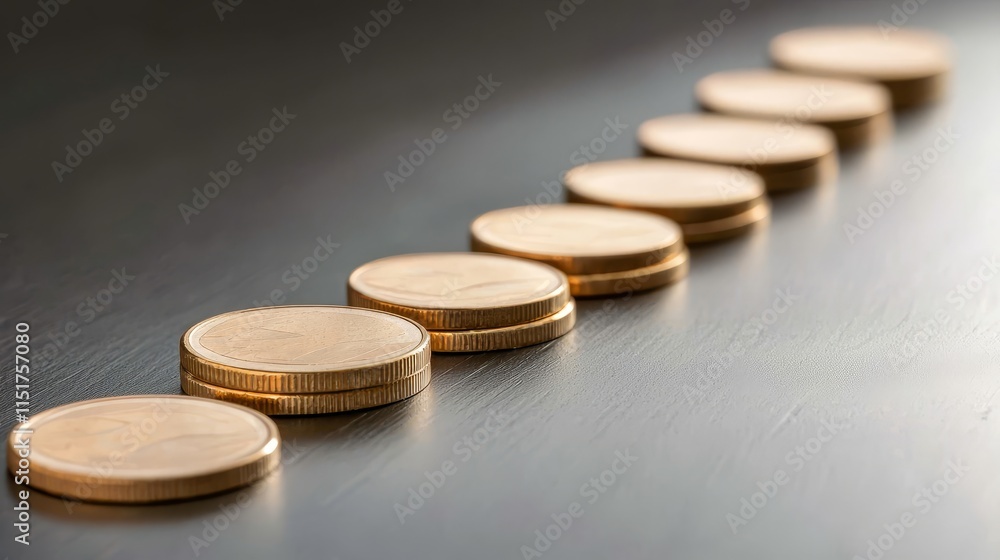 Poster modern digital chart illustrating clean coin design in sequential order