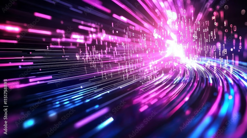 Poster innovative digital chart features with ai and soft visual elements in vibrant colors