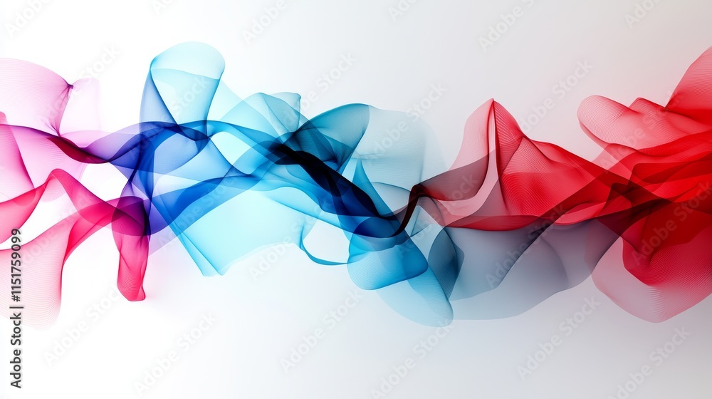 Poster minimalist abstract design featuring flowing ai algorithms and soft colors
