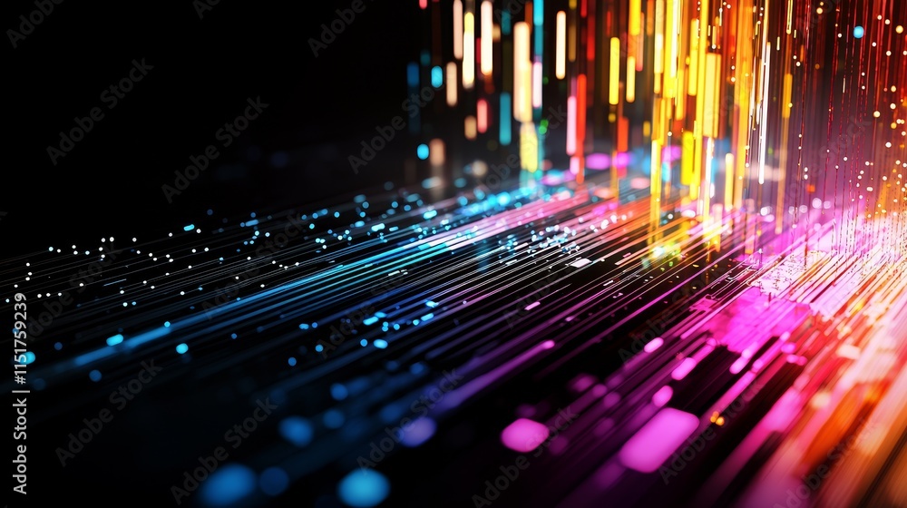 Poster vibrant multicolored digital chart illustrating advanced ai technology concepts
