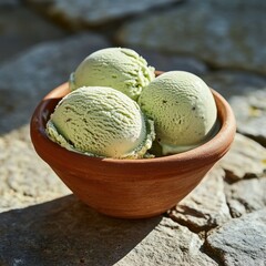 Savoring sicilian pistachio gelato scoops ancient ter bamd food delight rustic charm culinary experience