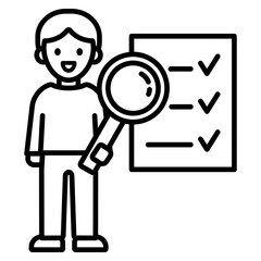 돋보기를 들고 있는 사람 아이콘