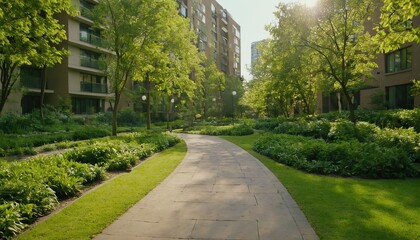 Obraz premium Promenade in a beautiful city park 9