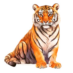 Obraz premium Watercolor Tiger Illustration