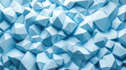 Abstract Light Blue Crystalline Polygonal Structure: A 3D Rendered Geometric Background