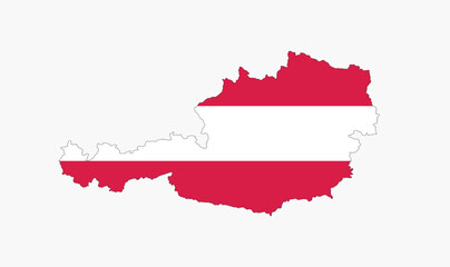 Fototapeta premium Austria Map vector icon. Map of Austria in Flag colors.