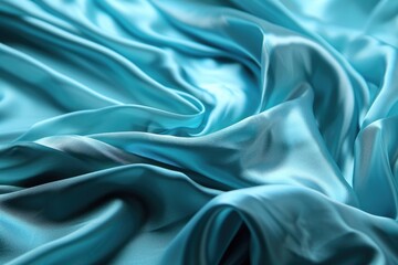 Obraz premium Blue Silk Waves: Abstract Textile Background with Smooth Satin Finish