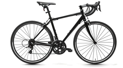 Fototapeta premium Black Road Bike on White Background