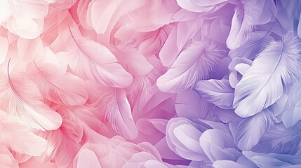 Fototapeta premium Pastel pink and purple feather background