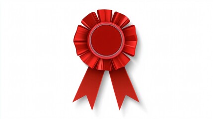 Elegant Rosette Award Ribbon Icon Isolated on Transparent Background