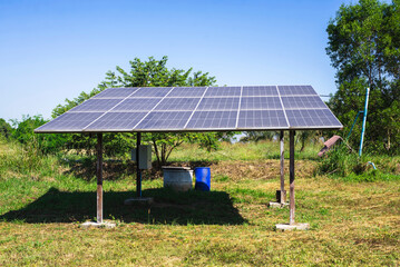The use of solar cells in the gardens of  famers in rural areas of Thailand