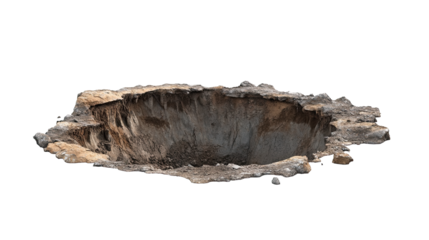 Sinkhole isolated on white transparent background