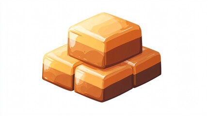 Obraz premium Caramel Blocks Icon Transparent Vector Isolated - Professional Image Usage
