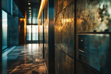 Contemporary Elevator Entrance: Accessible and Stylish Interior Design for Business and Office Buildings