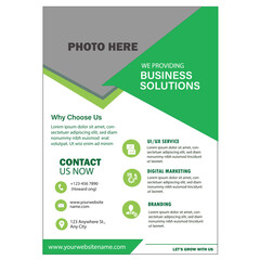 Green color business flyer design
