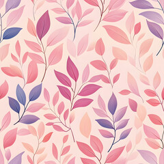 floral flower and leaf elements modern doodle illustrator seamless pattern for wallpaper or background
