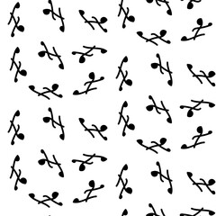 pattern of crocus or saffron pestles. The botanical theme. Seamless illustration elements. Spices, seasonings. hand-drawn in silhouette style for background, texture, packaging design, ornament.