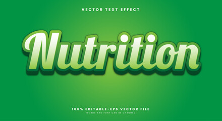 Nutrition 3d editable text effect effect Suitable for nature theme