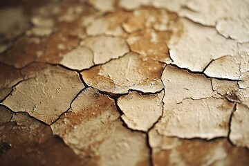 Fototapeta premium Close-up of cracked, dry earth showing texture and drought.