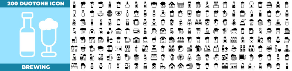 Brewing Duotone Editable Icons set