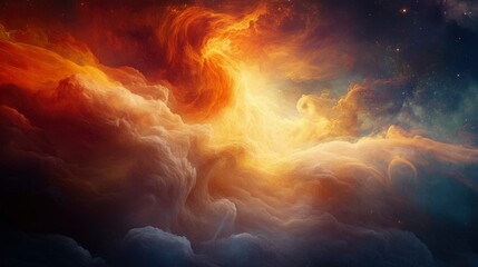 Fototapeta premium Celestial Cloudscape Abstract Cosmic Nebula