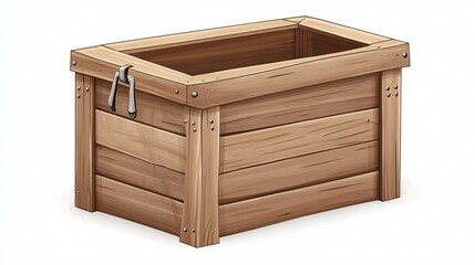 Eco-Friendly Wooden Compost Bin Vector Illustration