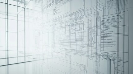 Minimal futuristic white digital layout showcasing tech graphs, candlestick charts, and cyber-inspired coding patterns