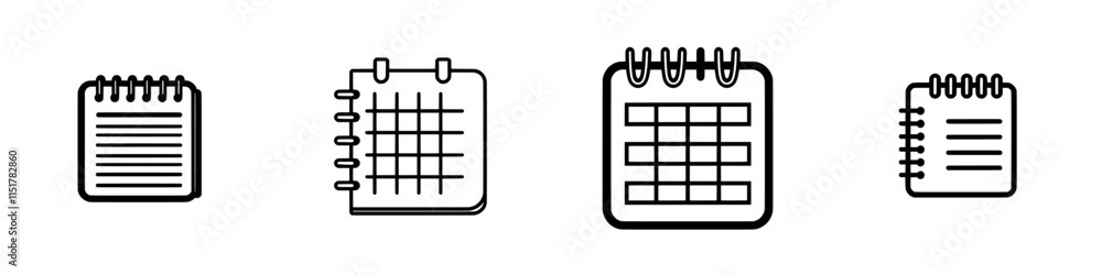 Poster tear-off calendar icon. empty tear-off form line label. rolled notebook outline pictograph. time man