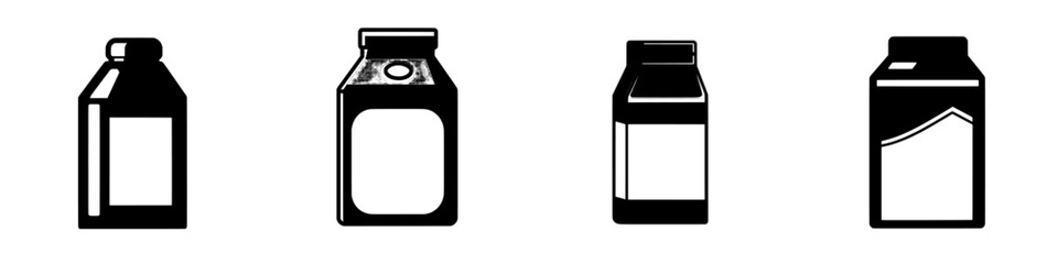 Icon of a milk carton box. Paper packaging for a dairy product. Label suitable for supermarkets, markets, and online stores. Modern illustration in a color series on a food and drink theme, isolated.
