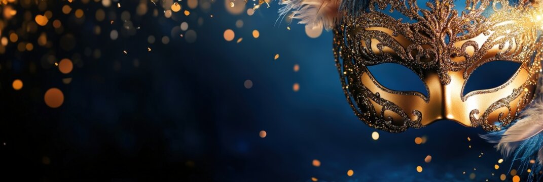 Majestic masquerade ball mask with vibrant mardi gras colors