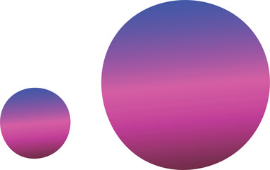 Two gradient spheres in pink and blue tones on a white background, showcasing abstract, minimalist design and modern aesthetics.