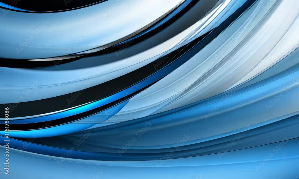 Poster an abstract background featuring smooth, flowing lines in various shades of blue, creating a sense o
