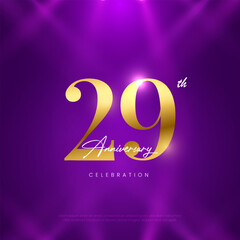 29th Anniversary celebration, twenty ninth year Anniversary celebration on lights background for celebration event, festive illustration.
