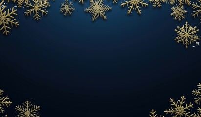 Golden Snowflake Vector Holiday Background for Christmas and New Year Celebrations, with Text Space for Posters and Greeting Cards