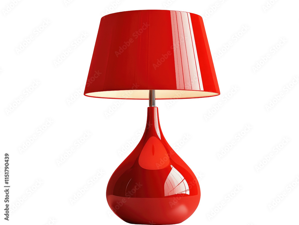 Poster stylish red table lamp with glossy finish and modern design