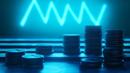 Investing insights financial sector data visualization digital landscape close-up view economic trends