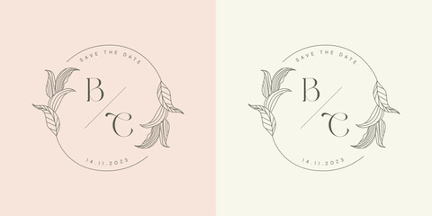 Wedding logotype initial wedding monogram vector