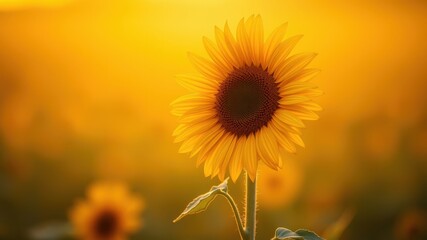 Obraz premium Golden Hour Sunflower in a Field of Blooms