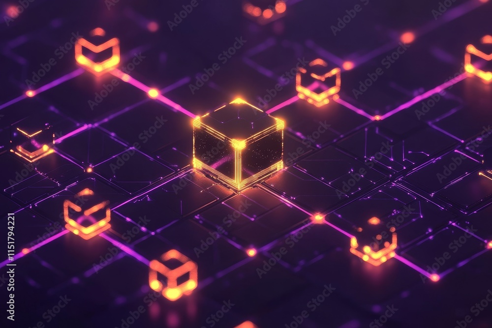 Poster network of chain computing and blockchain technology.