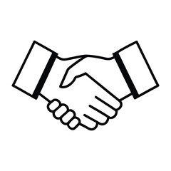 Obraz premium Handshake icon vector illustration on white background