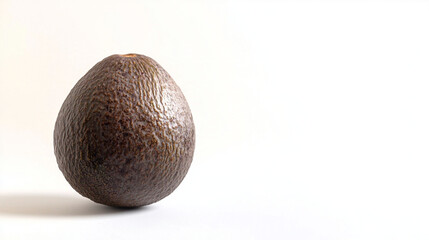 A dark green avocado on a white background