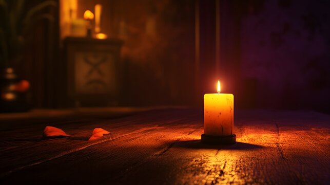 Dark room with faint emergency exit sign glow during power blackout, capturing sudden disruption and eerie stillness with scattered objects faintly visible in dim light.