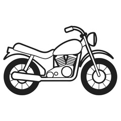 Fototapeta premium a Motorcycle Line Drawing Side View Stock Vector simple and minimal, white background