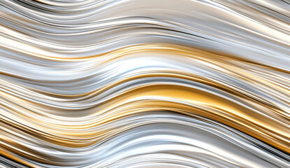 Abstract marble seamless texture with gold and silver flowing lines