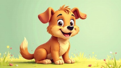 Cartoon Dog Illustration for Children's Book with Playful Expression. International Children's Book Day. National Pet Day. World Animal Day. 