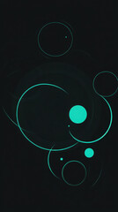 Minimalist Teal Circles on Black Background