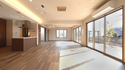 interior of a new large unfurnished condo for sale rent