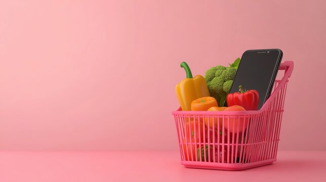 Fresh Groceries at Your Fingertips: A Visual Representation of Online Grocery Shopping and Healthy Living