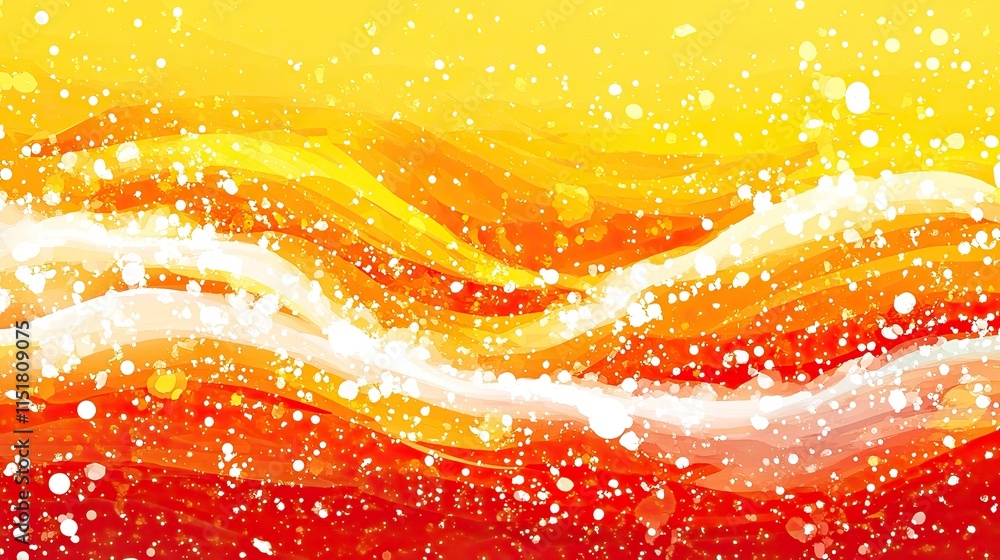 Poster Vivid abstract gradient with a dynamic transition of red and yellow, creating an energetic flow of colors.