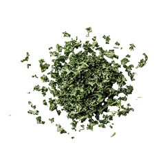 Freshly Harvested Organic Herbs and Greens on White Background